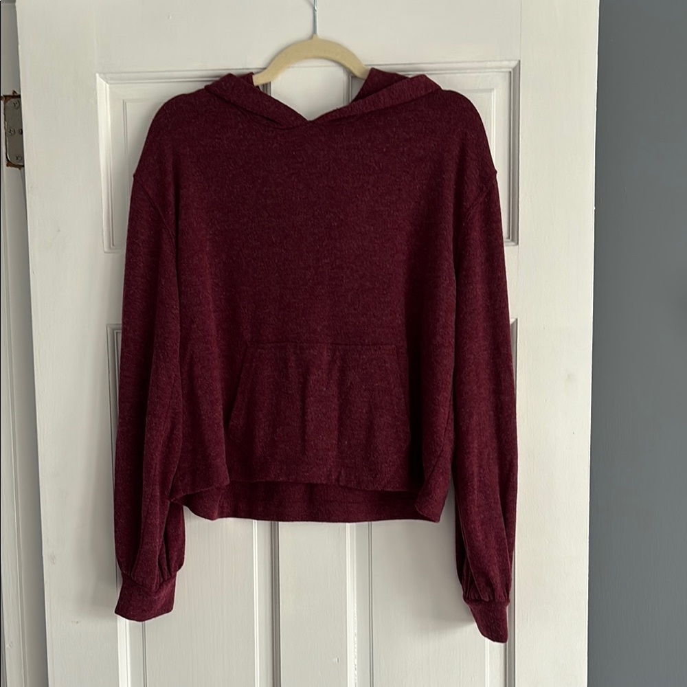 Burgundy Sweater with Hood